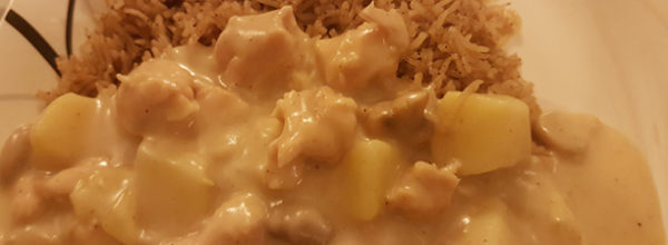 Chicken in White Sauce and Garlic Rice